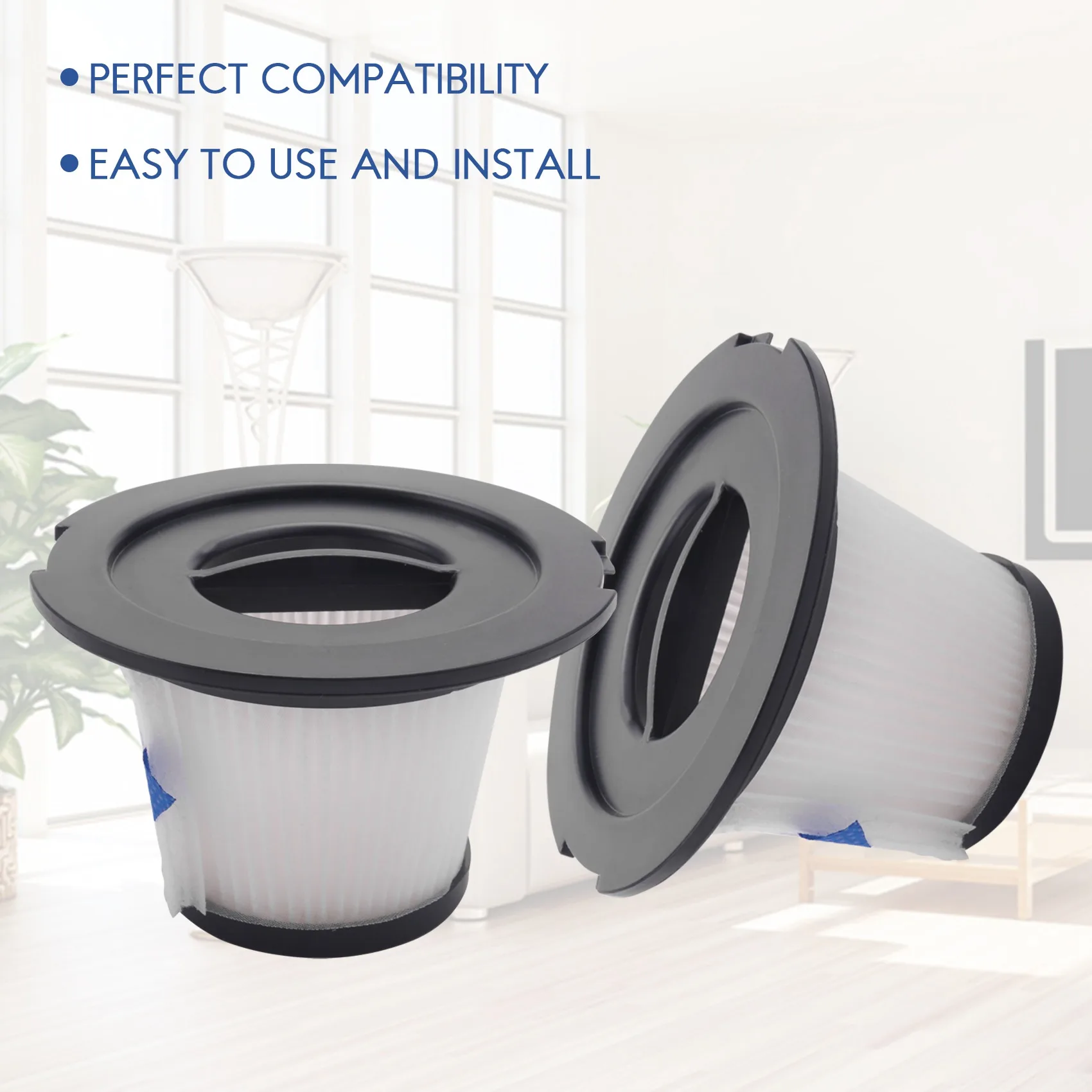 

4 Packs of Replaceable HEPA Filters, Suitable for MOOSOO K17 Cordless Vacuum Cleaner (4 HEPA Filters and 4 Filters)