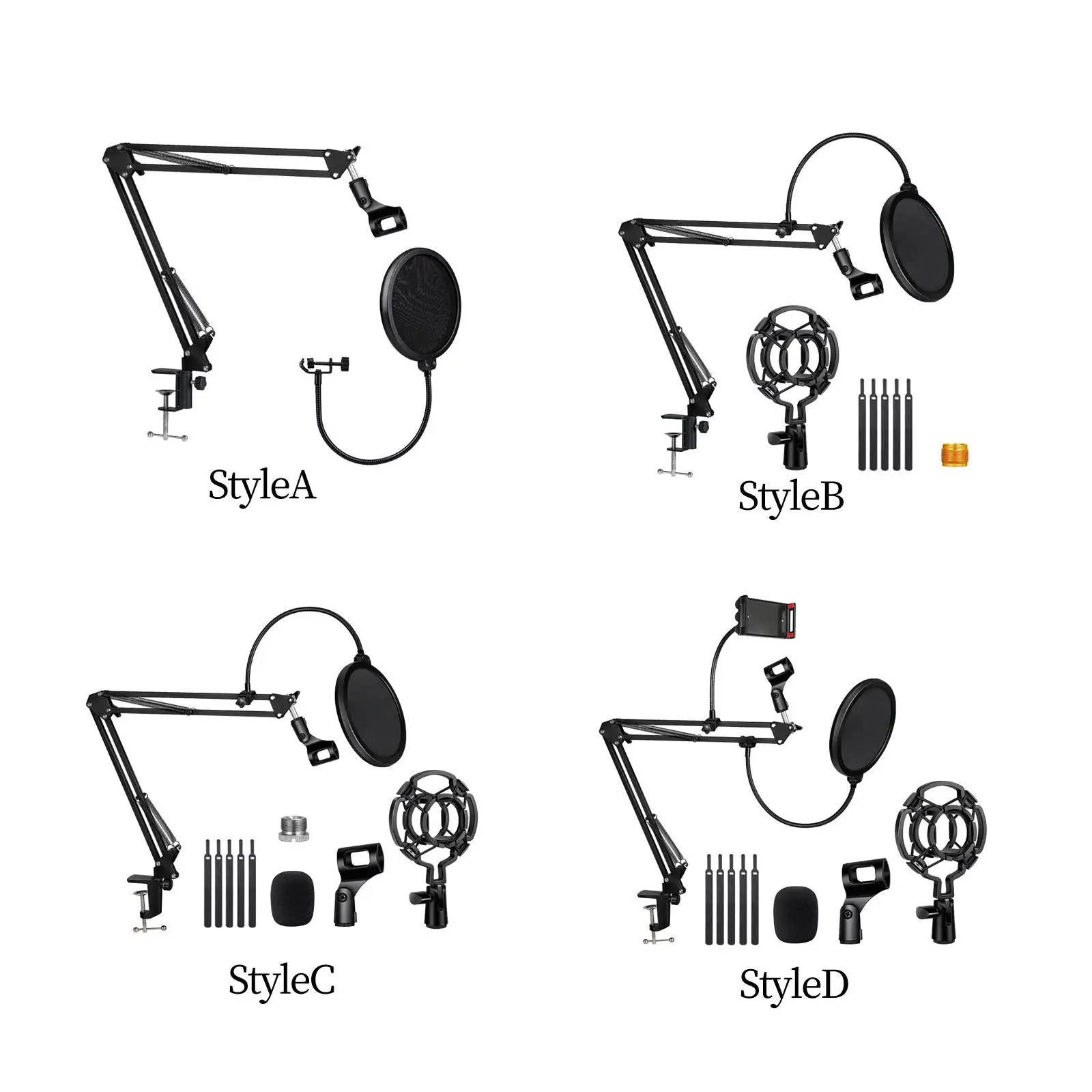 

Microphone Stand Kit NB35 Scissor Arm with Microphone Clip Professional Recording Equipment Clip Holder for Condenser Microphone