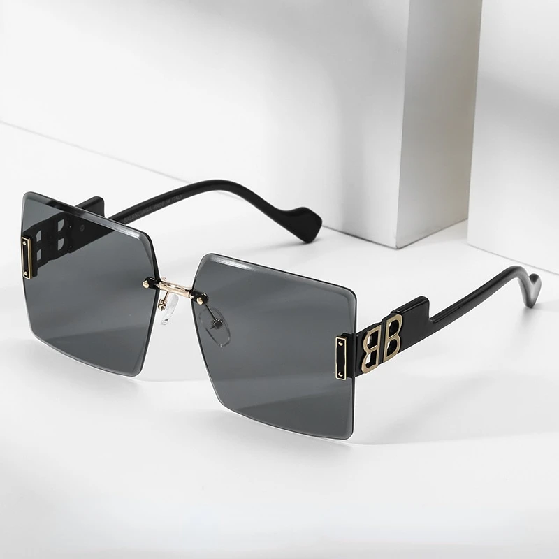 

Солнцезащитные очки MYALICE оверсайз женские, роскошные модные брендовые дизайнерские солнечные очки без оправы для туризма, UV400