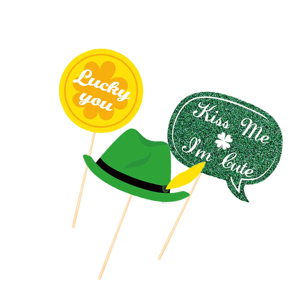 

39pcs Photo Prop Paper St. Patrick's Day Four Leaf Funny Creative Selfie Tool Photography Prop