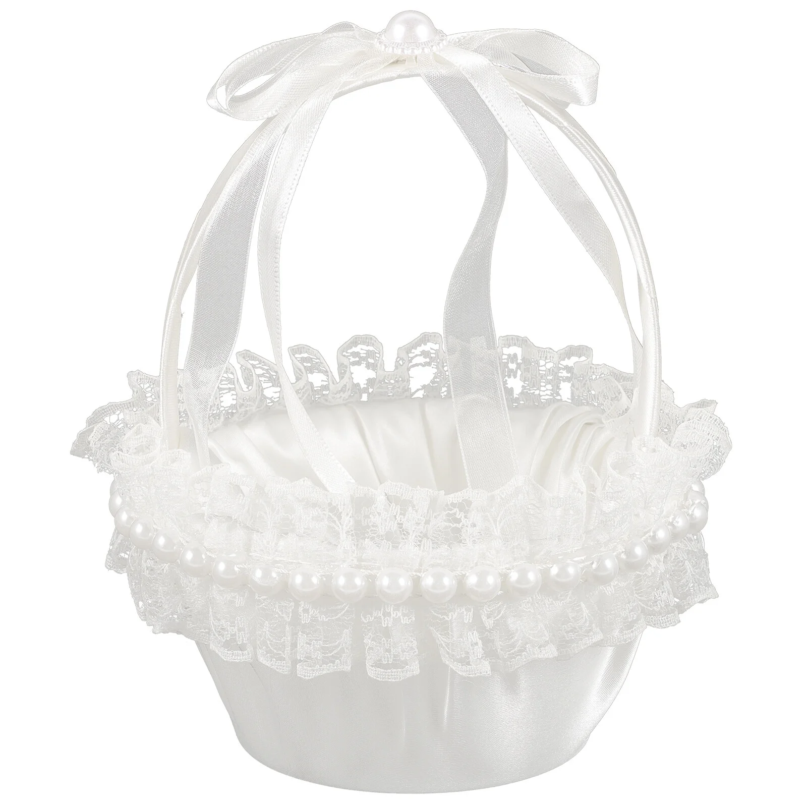 

Pearl Wedding Flower Holder Kid Basket Girl Keepsake Present Elegant Bridesmaid Accessories