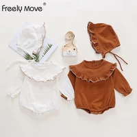 freely move 2022 baby girls boys bodysuits baby simple ruffles loose long sleeve spring autumn baby bodysuit