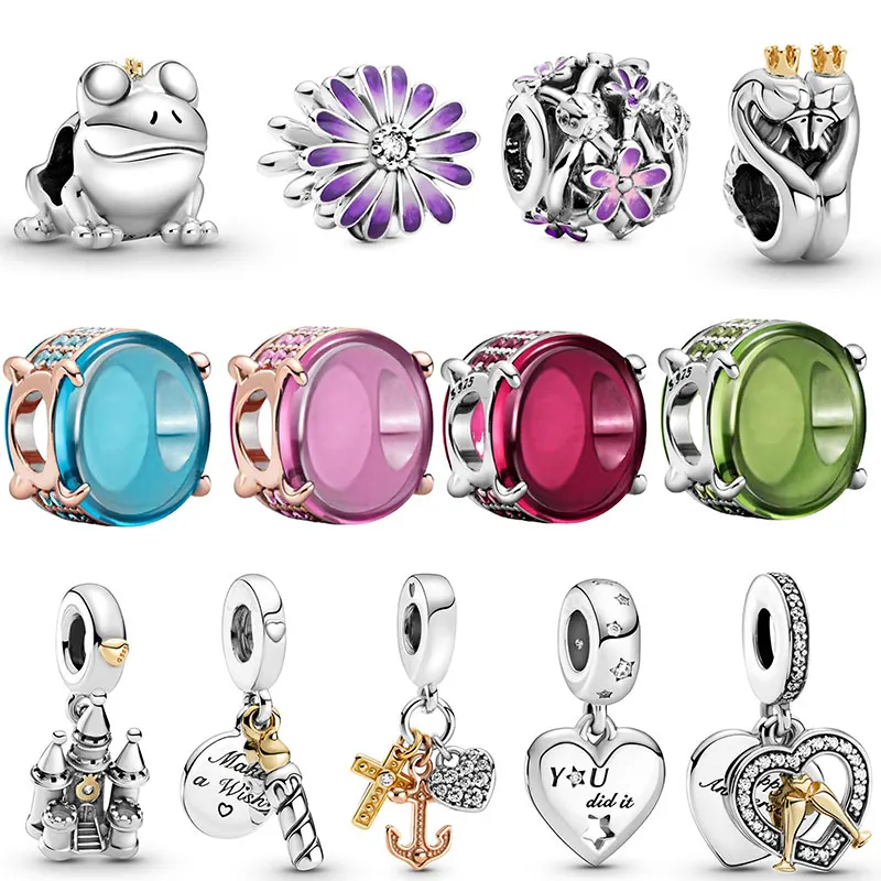 

925 оригинальный браслет plata de ley с изображением замка, 925 браслет Pandora для женщин, подарок на день рождения, Модная бижутерия