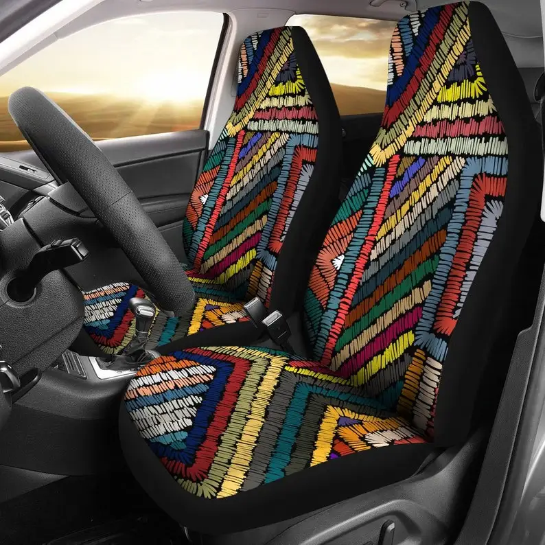 

Colorful Abstract Art Car Seat Covers Pair, 2 Front Seat Covers, Car Seat Protector, Car Accessories