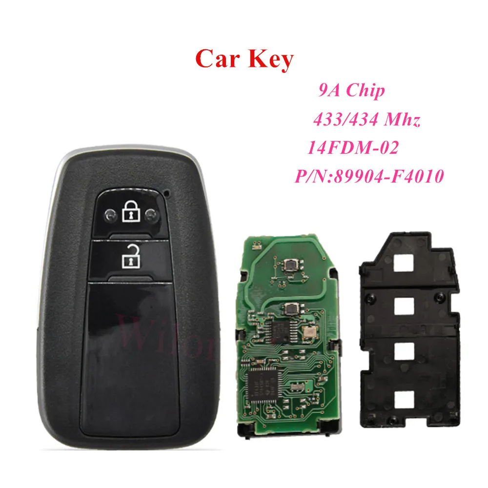 

2 Button Car Remote Control Key For Toyota CH-R CHR Genuine 2018 14FDM-02 433/434MHz FSK 0410 P/N:89904-F4010 9A Chip Keyless