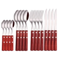 stainless steel cutlery set 16pcs spoon fork knife set tableware silverware dinnerware kitchen dinner set eco friendly flatware