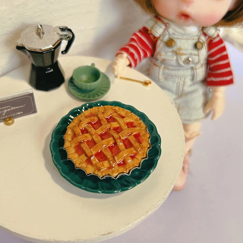 

Имитация еды, игрушки, вкусный десерт, миниатюрные украшения для яблочного пирога, подходят для кукольного домика, кухонные украшения 1:12/1:6