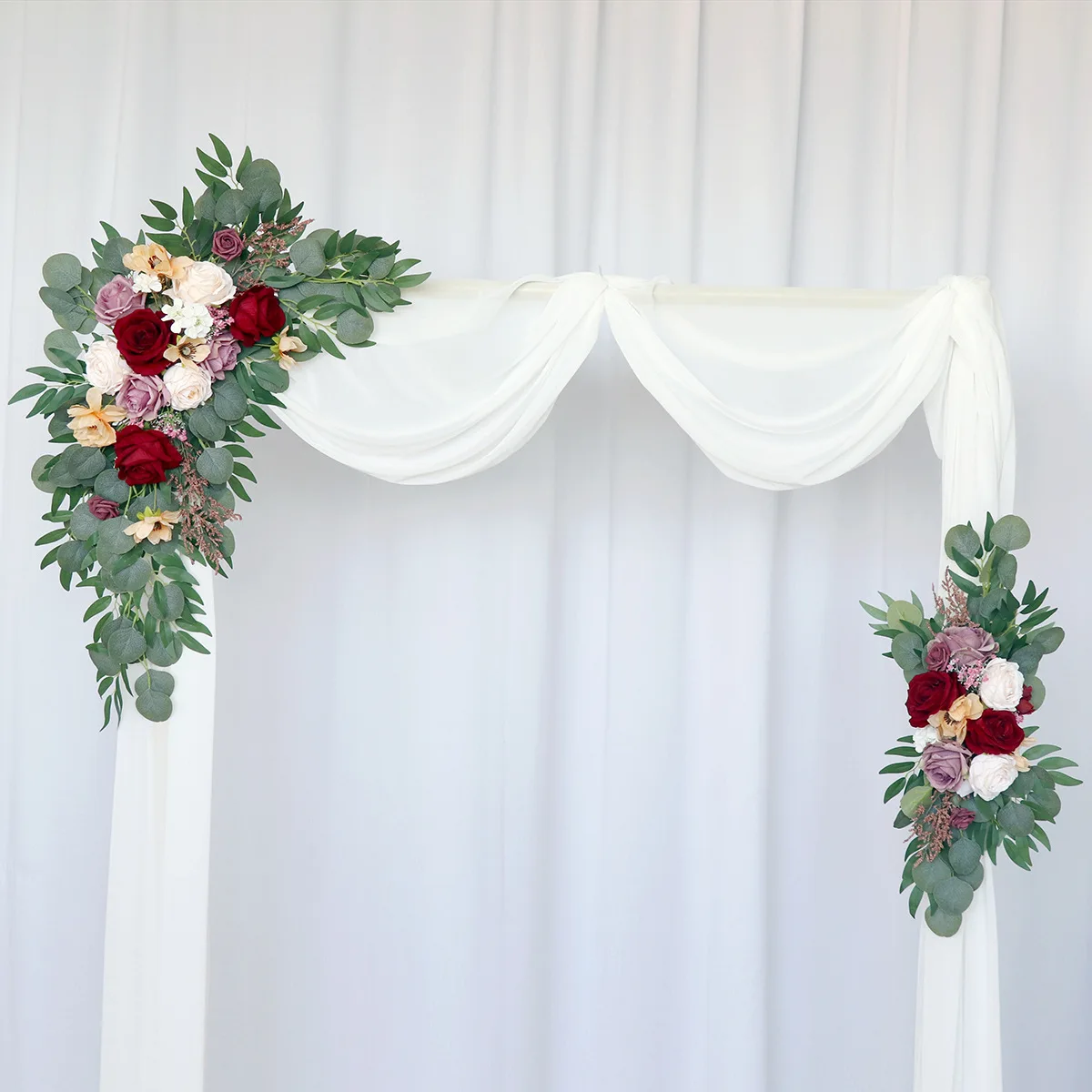 

New wedding stage background layout outdoor arch decorative corner flower wedding welcome decorative flower simulation flower