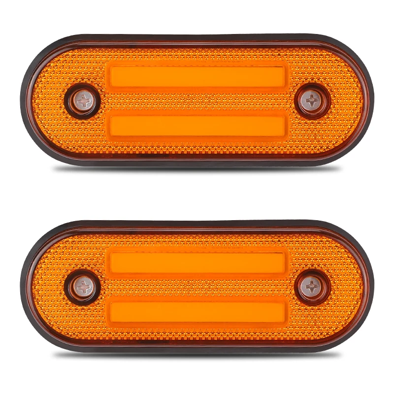 

12LED Oval Side Marker Light Trailer Side Light 12V 24V Red Amber Turn Signal Lamp Rear Lamp For Buses Heavy Trucks Lorries Van