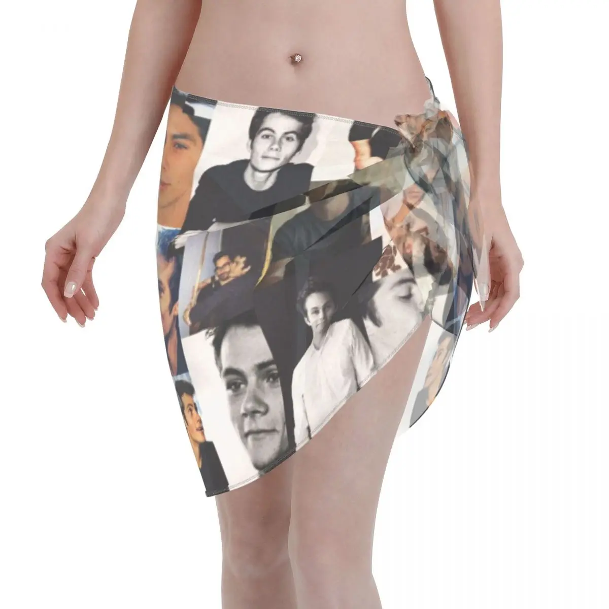 

Sexy Women Dylan O'Brien Polyester Short Sarongs Swimsuit Coverups Teen Wolf Actor Beach Bikini Wrap Skirt Lace-up
