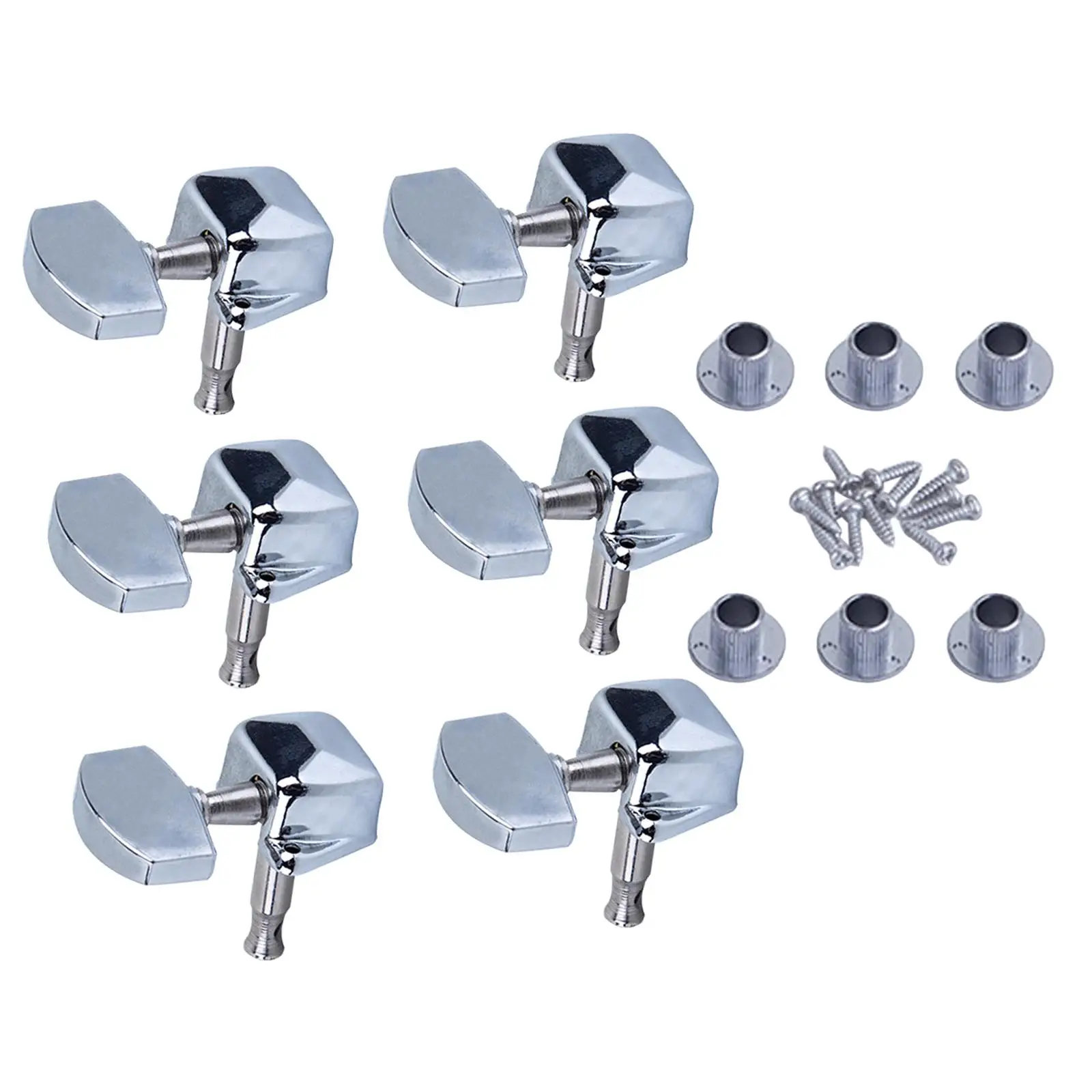 6x Guitar String Tuning Key Pegs Tuners Set 3Right3Left for Electric Classic Acoustic Guitar Bass