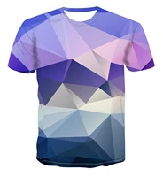 2022 new fashion mens 3d pop print colorful geometric creative design shirt simple fashion versatile cool unique