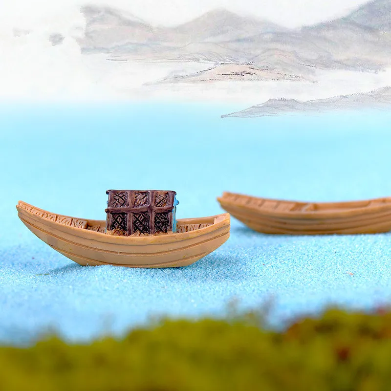 1 шт. миниатюрное искусственное мини-украшение из смолы статуэтка с лодкой