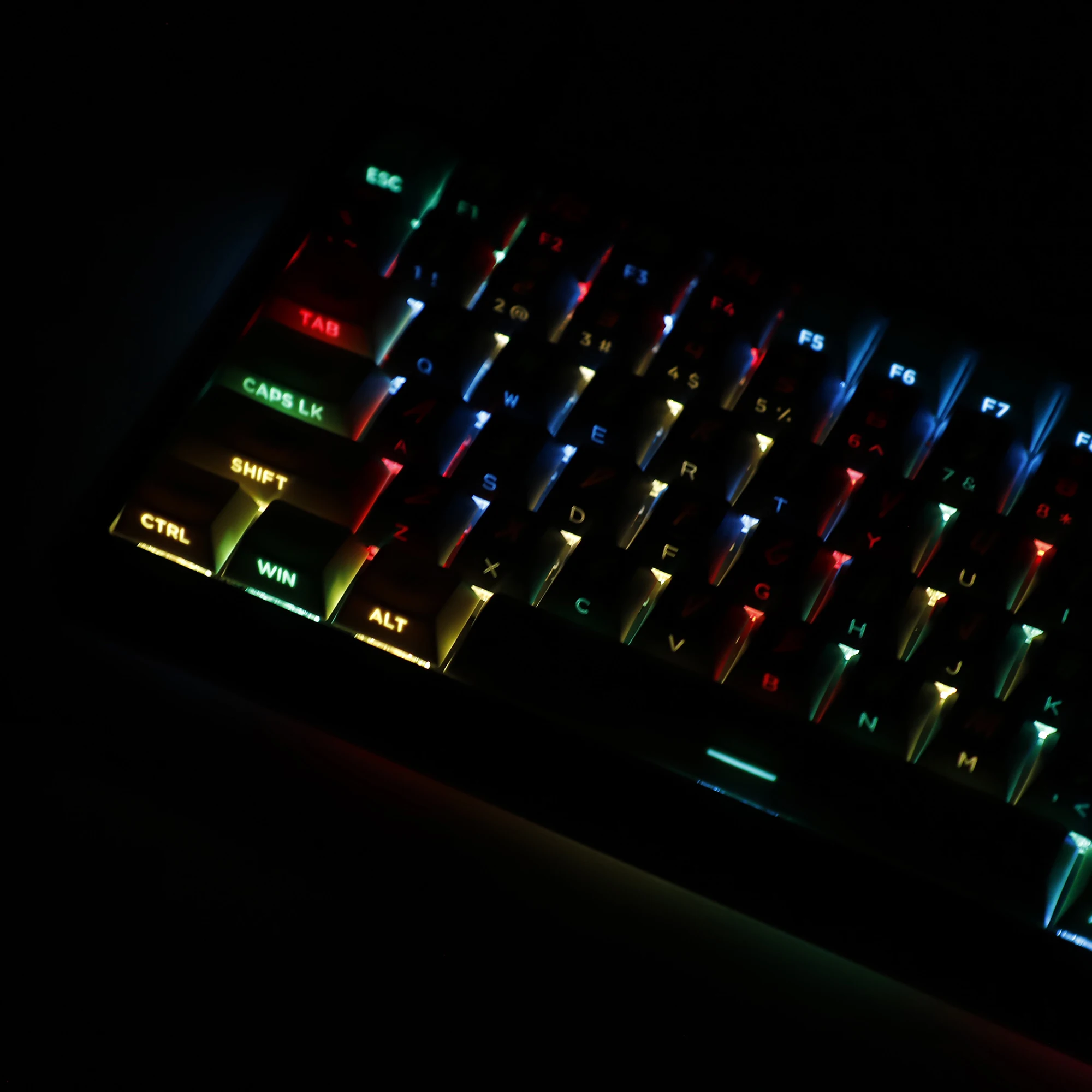 YMDK Cherry Profile Cyber Style с боковой подсветкой прозрачный блеск 130 колпачков для клавиш Dye