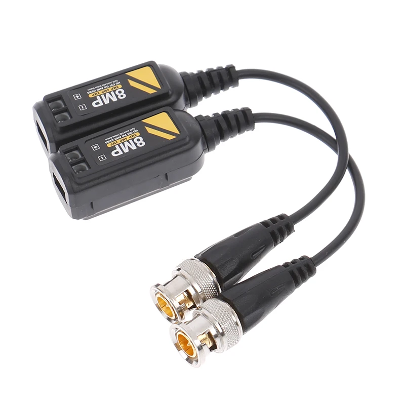 

1Pairs 8MP Balun Video Connector Transmission HD Twisted Pair Transmitter CVBS AHD CVI TVI UTP Cctv Cable Support