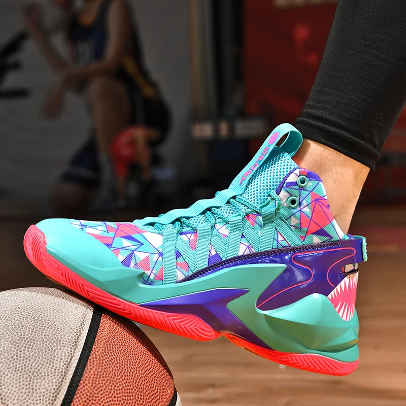 Professional Mens Retro Basketball Shoes Boy Cushioning Athletic Shoes Comfortable Basketball Sneakers Casual Sport Tennis Shoes