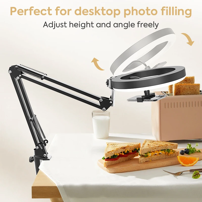 Светодиодная лампа для селфи с подставкой и держателем телефона