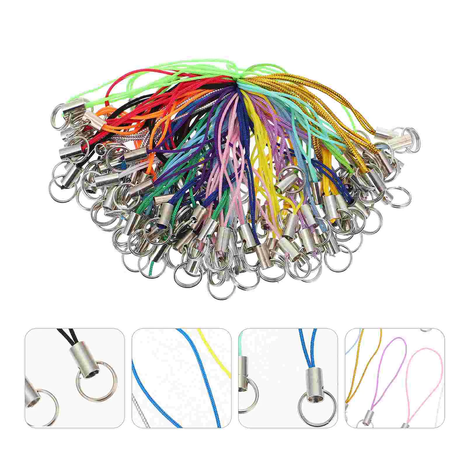 

100 Pcs Mobile Phone Straps Exquisite Hanging Rope Sling Decoration Polyester DIY