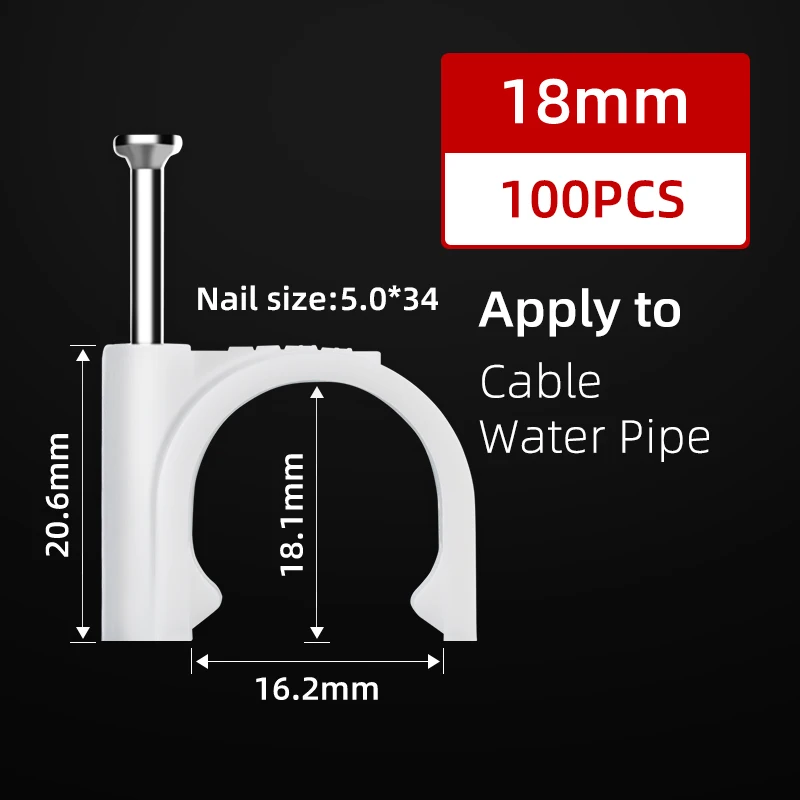 

100 шт., круглые держатели для кабелей 16/18/20/22/25 мм