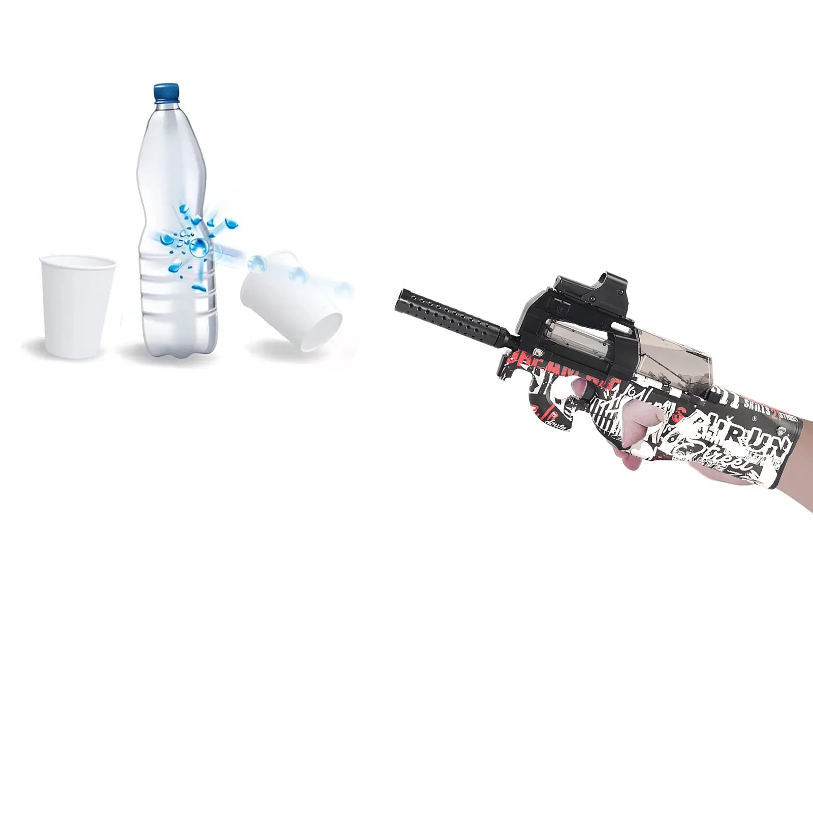 Новые электрические игровые пистолеты P90 безопасные для игры с водными гелевыми шариками, наружные спортивные винтовки оружие для снайперской стрельбы, пистолеты игрушки для мальчиков, подарки.