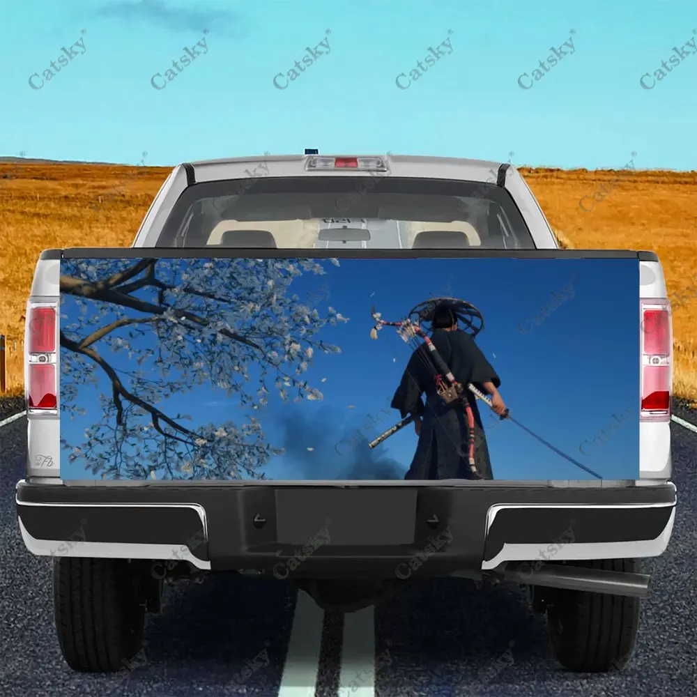 Японская защитная виниловая наклейка на багажник автомобиля самурая