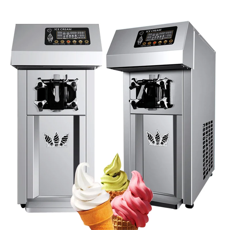 

110V 220V Desktop Mini Ice Cream Machine Commercial Single Head Ice Cream Machine With Pre-Cooling System
