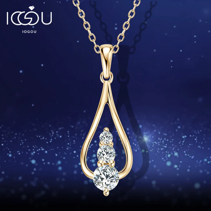 Женское ожерелье из серебра 3 5 пробы с муассанитом 5/2 5/925 мм