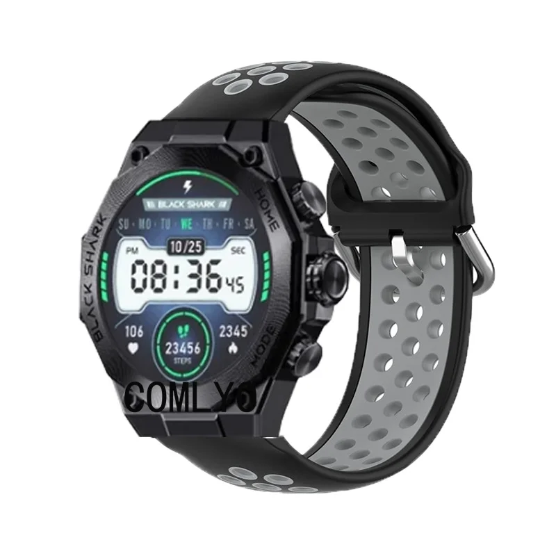 Ремешок для смарт-часов Black Shark S1 Pro классический силиконовый дышащий спортивный