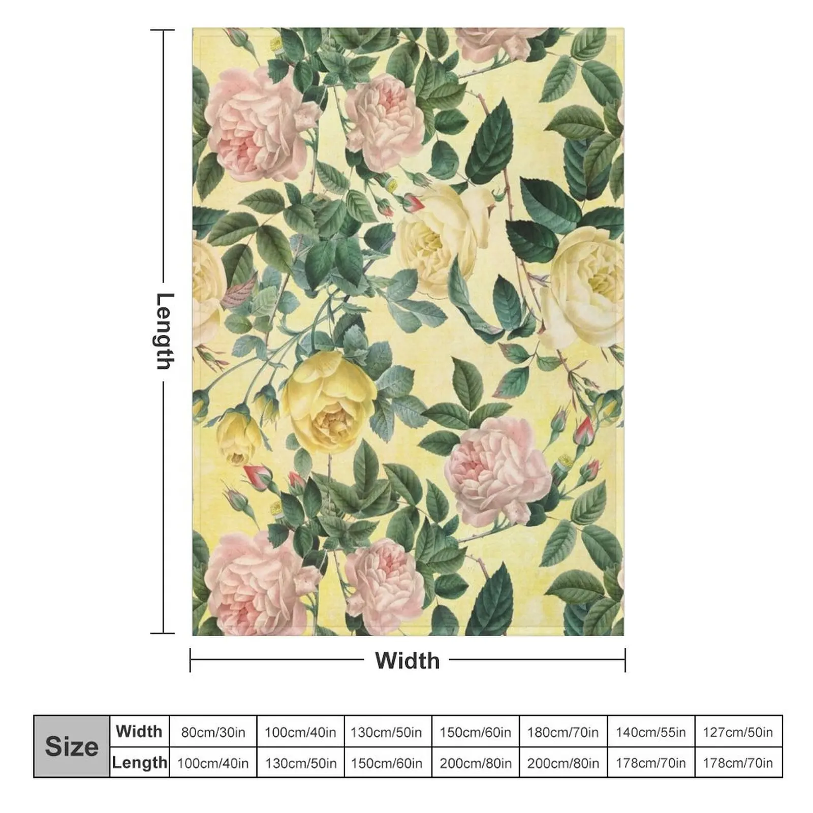 Redouté желтое летнее розовое ботаническое садовое одеяло одеяла и пледы мягкая