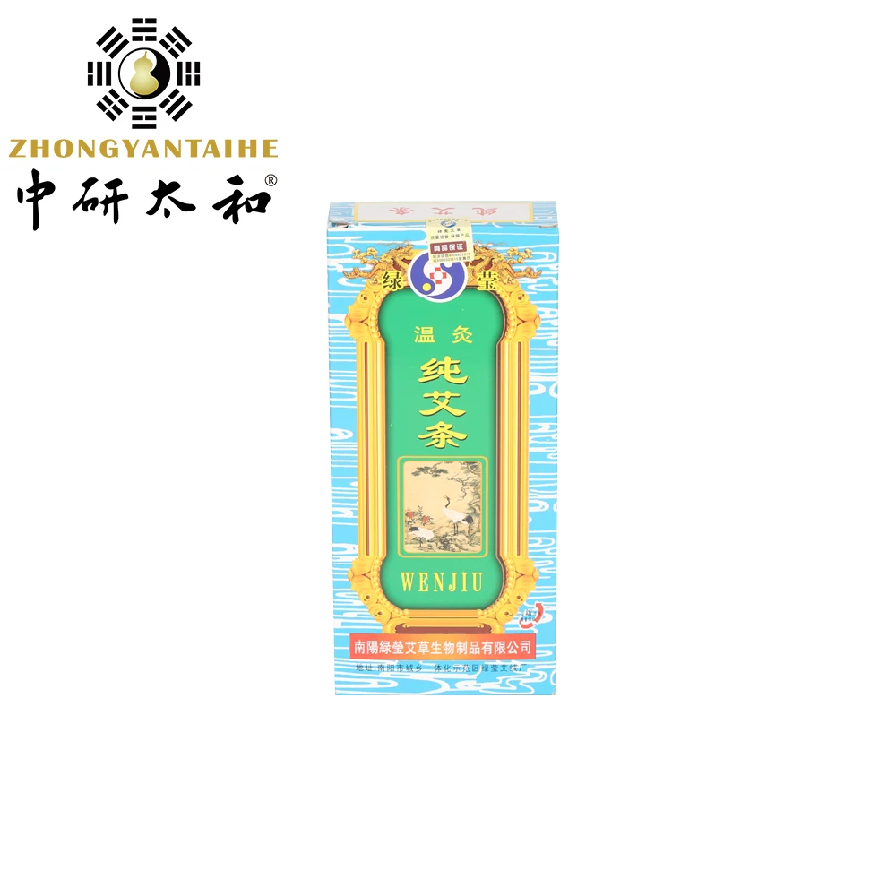

ZHONGYAN TAIHE, китайская травяная палочка Moxa, 1: 3 года, чистая мокса рулоны для мягкого прижигания (коробка из 10 рулонов)-1 коробка