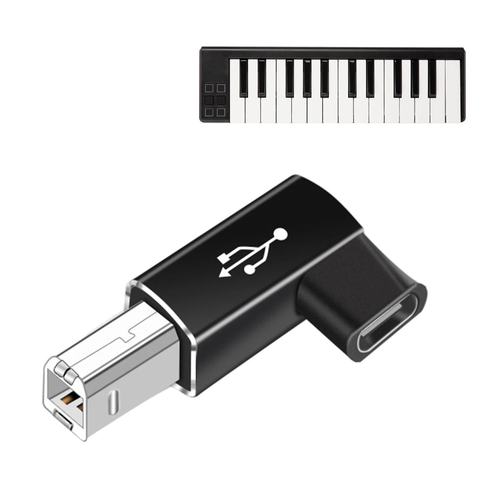 

USB Type C Female To USB B Male Adapter USB C Data Transfer Adapter Straight And Elbow Optional For DJ Controller Keyboard