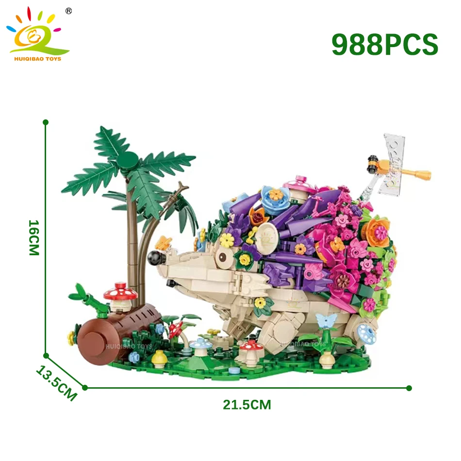 Модель строительного блока HUIQIBAO Moc цветок еж летящие пчелы животные украшение