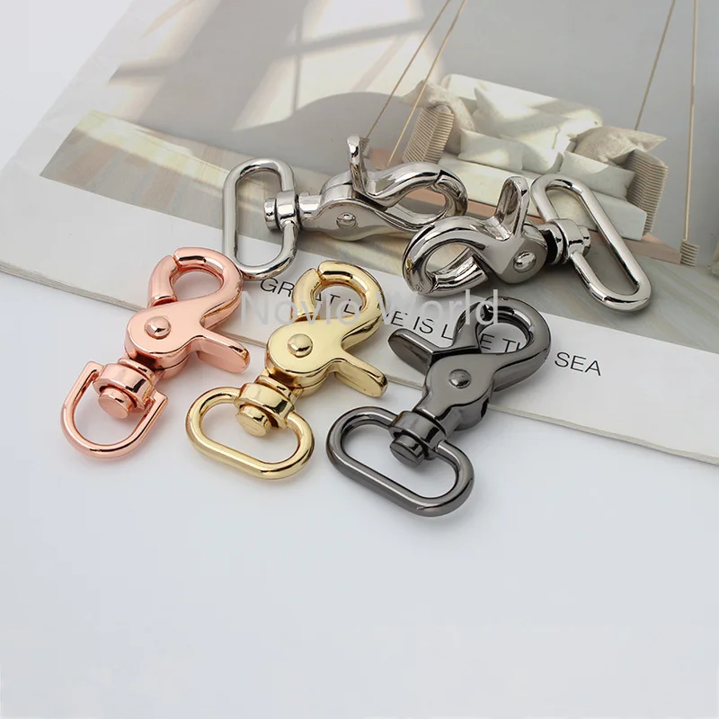 30 pieces 5 size 6 colors 13-20-25-32-38mm high quantity rose gold snap hook clips for men handbag swivel hook buckles