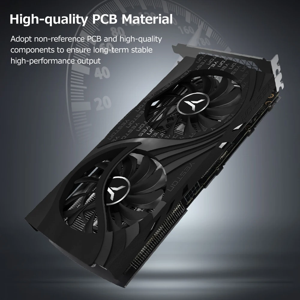Игровая видеокарта Yeston RTX3060-12G D6 GA 12 Гб/192 бит/GDDR6 память 2 вентилятора большого