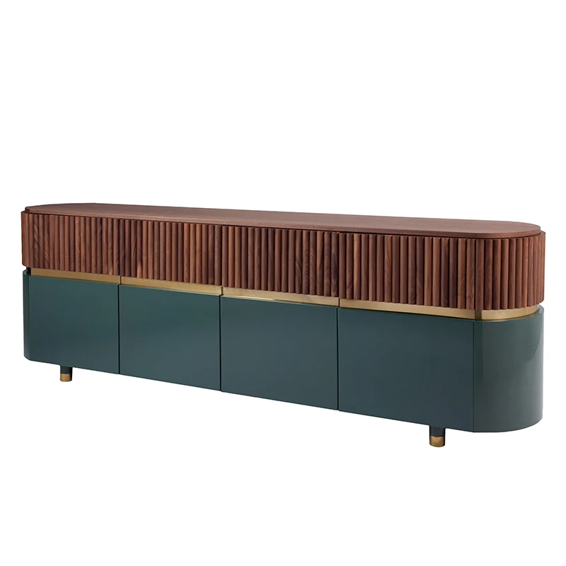 

Italian Solid Wood Dining Side Storage Cabinet Light Luxury Style Art Living Room Home Villa Storage Cabinet Low Cabinet