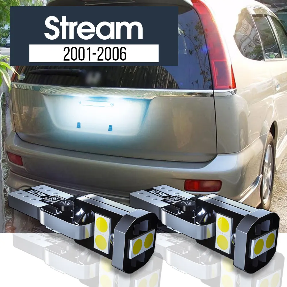 2 шт. светодиодные лампы для номерного знака Honda Stream 2001-2006 2002 2003 2004