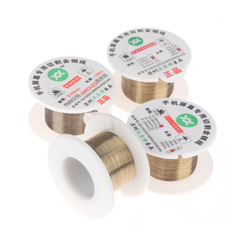 

100M 0.04 0.05 0.06 0.08 0.1MM Alloy Steel Molybdenum Cutting Line LCD Screen Separation Diamond Wire Phone Repair Tools