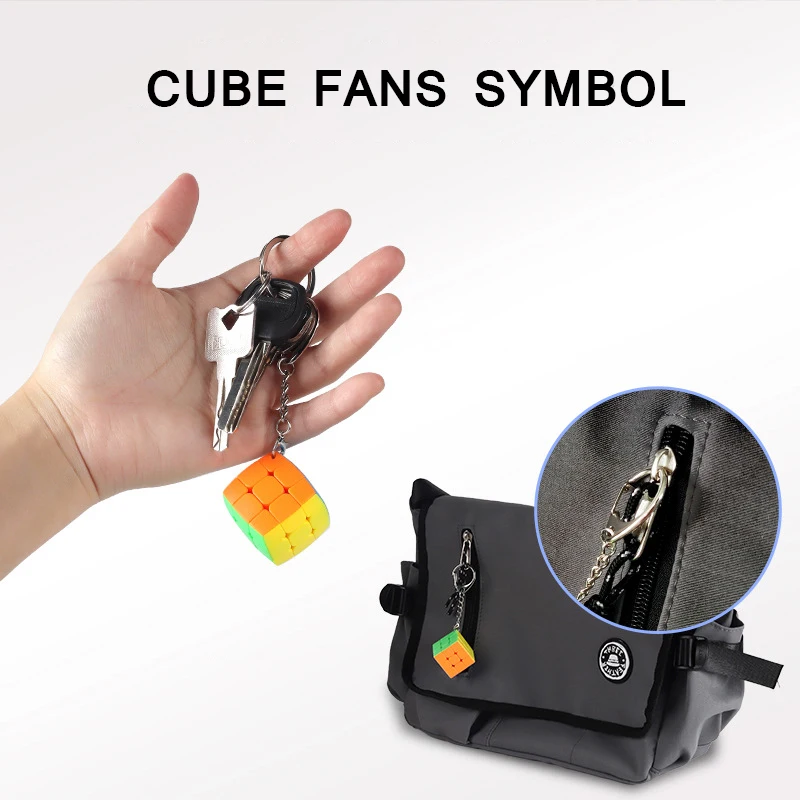 2022 Sengso Mini Keychain Magic Cube 3x3 Bread Mastermorphix Key Ring Small Magico Cubo Fans Symbol Gadget Backpack Pendant images - 6