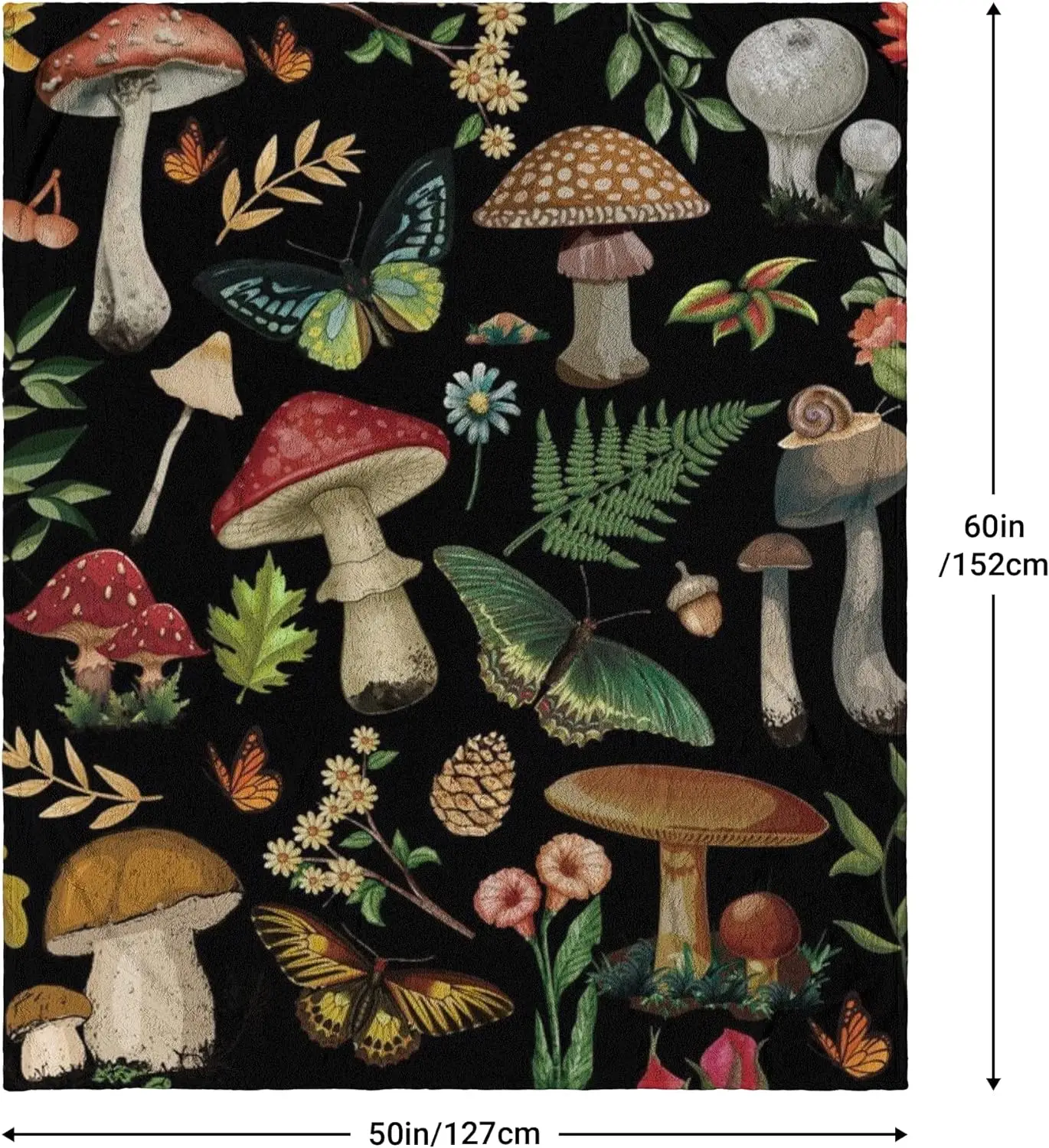 Фланелевое флисовое покрывало в виде грибов и лягушек легкий милый уютный