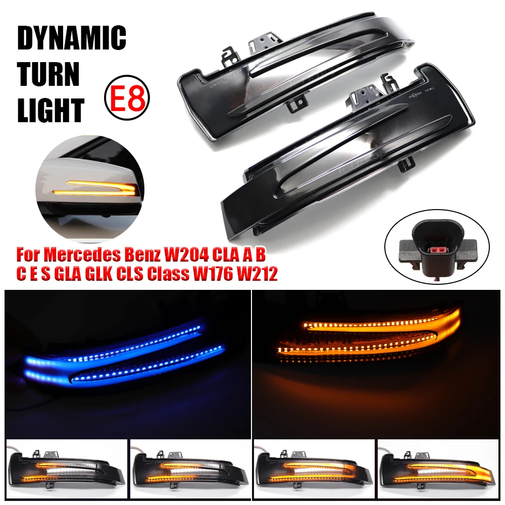 

12V LED For Mercedes Benz W204 CLA A B C E S GLA GLK CLS Class W176 W212 W218 2011- 2017 Dynamic Blinker Turn Signal LED Light