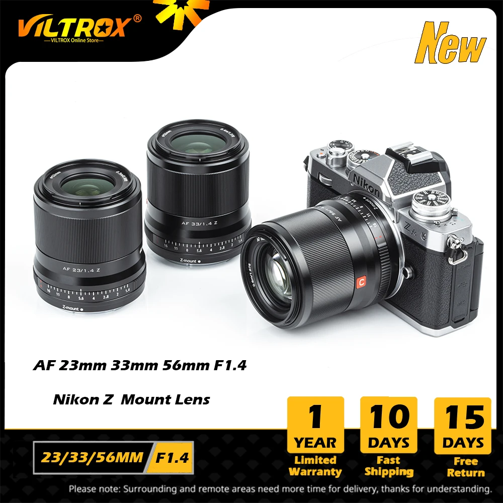 

VILTROX 13mm 23mm 33m 56mm F1.4 Z Nikon Lens Auto Focus Large Lens Aperture Portrait AF APS-C Lens for Nikon Z Mount Camera Lens