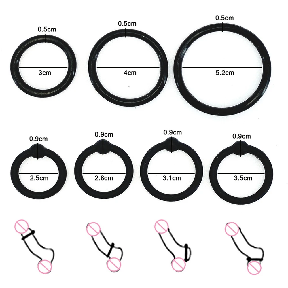 3/4 Penis Rings Cock Rings Penis Sleeve Penis Trainer Delay Ejaculation High Elasticity Time Lasting Sex Toys for Men