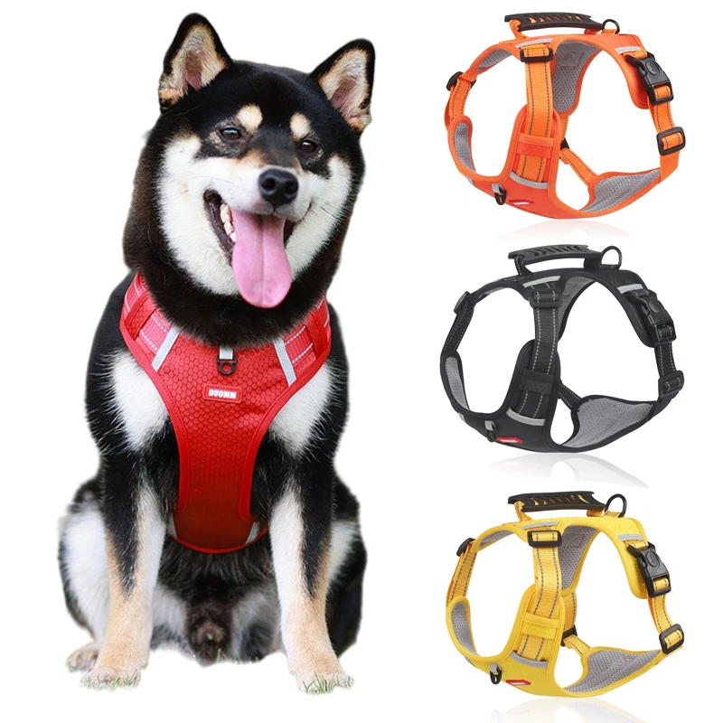 

No Pull Large Dog Harness Adjustable Medium Dog Harnesses Reflective Summer Big Dogs Vest Husky Golden Retriever Pet Accessories