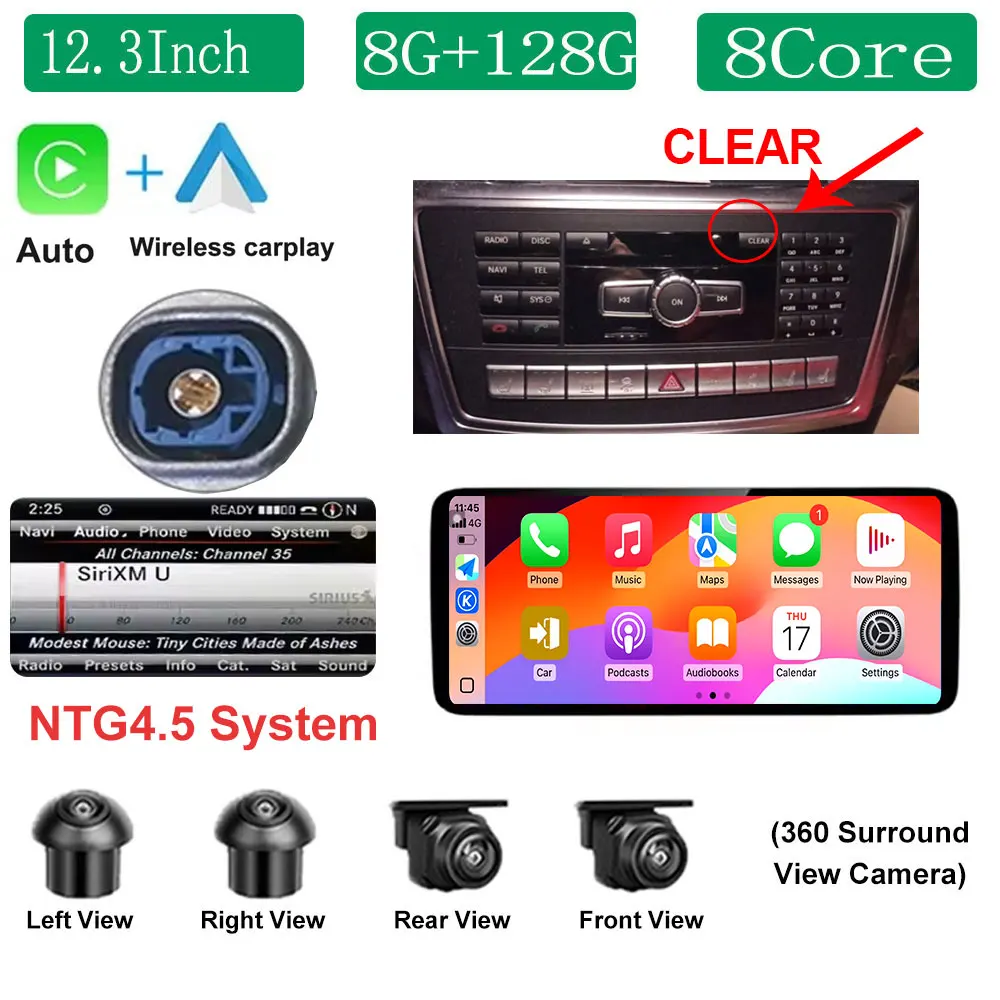 

Android 15 GPS-навигатор Автомобильный радиоприемник Мультимедийный плеер для Mercedes Benz A Class CLA GLA W176 2012-2018 QLED 2400 * 900P 4G BT
