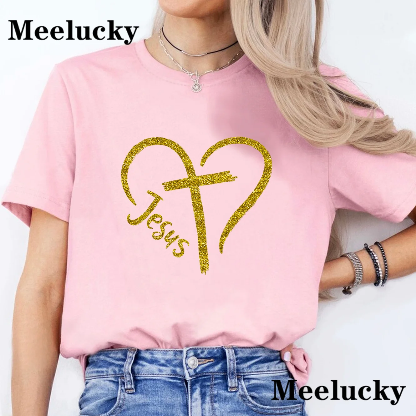 Esus Cross Heart Christianity женские летние повседневные футболки для женщин и девочек