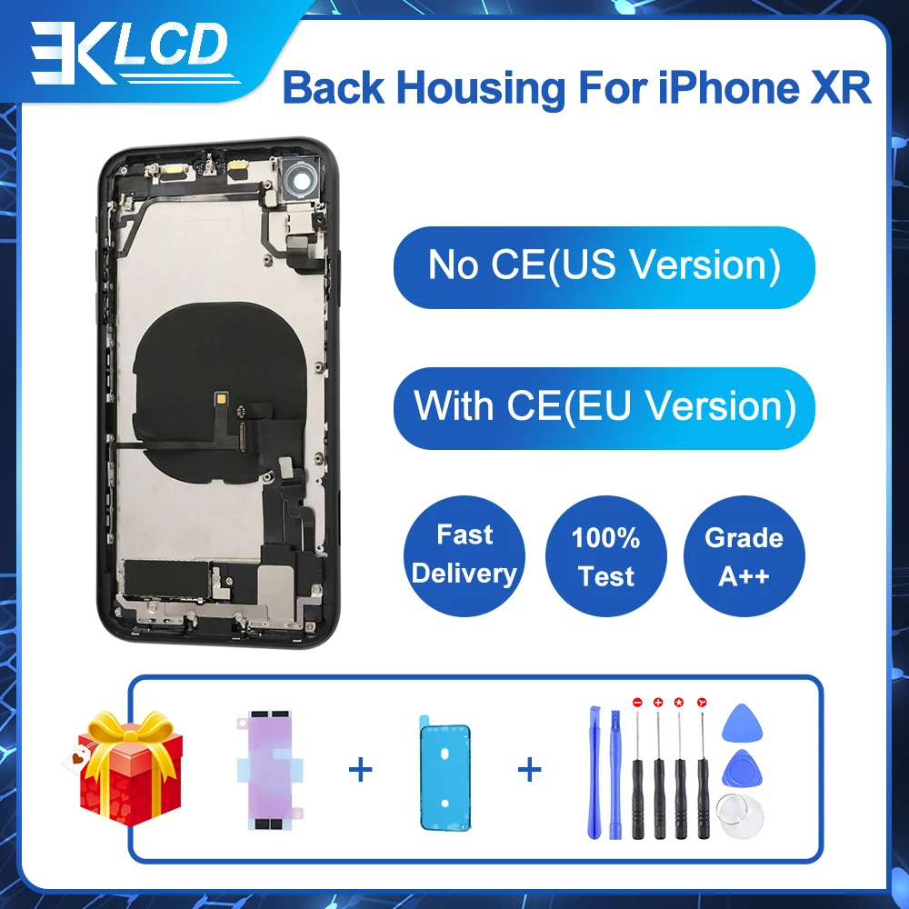 Полный задний корпус для iPhone XR средняя рамка корпуса Крышка батарейного отсека