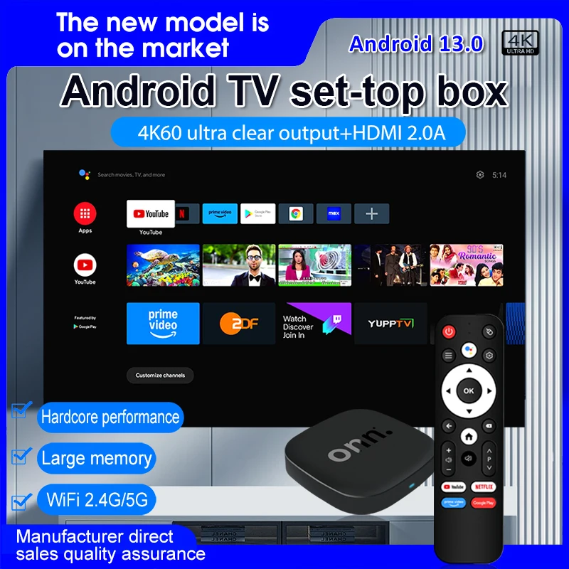 Фото ТВ-приставка ONN Smart TV Box на Android 13, ONN Allwinner H313, Mali-G31, с поддержкой голосового управления №3
