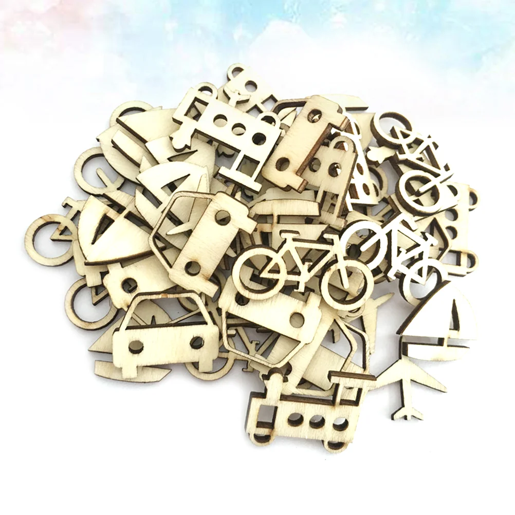 

Wood Pieces Wooden Vehicle Graffiti Cutout Slices Crafts Car Ornament Scrapbooking Hanging Kid Discs Wedding Drawing Tag Slice