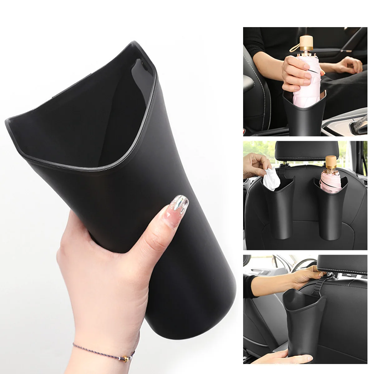 Автомобильная мусорная корзина, ведро для хранения мусора, пластиковая подвесная стандартная коробка, аксессуары для интерьера автомобиля для зонта