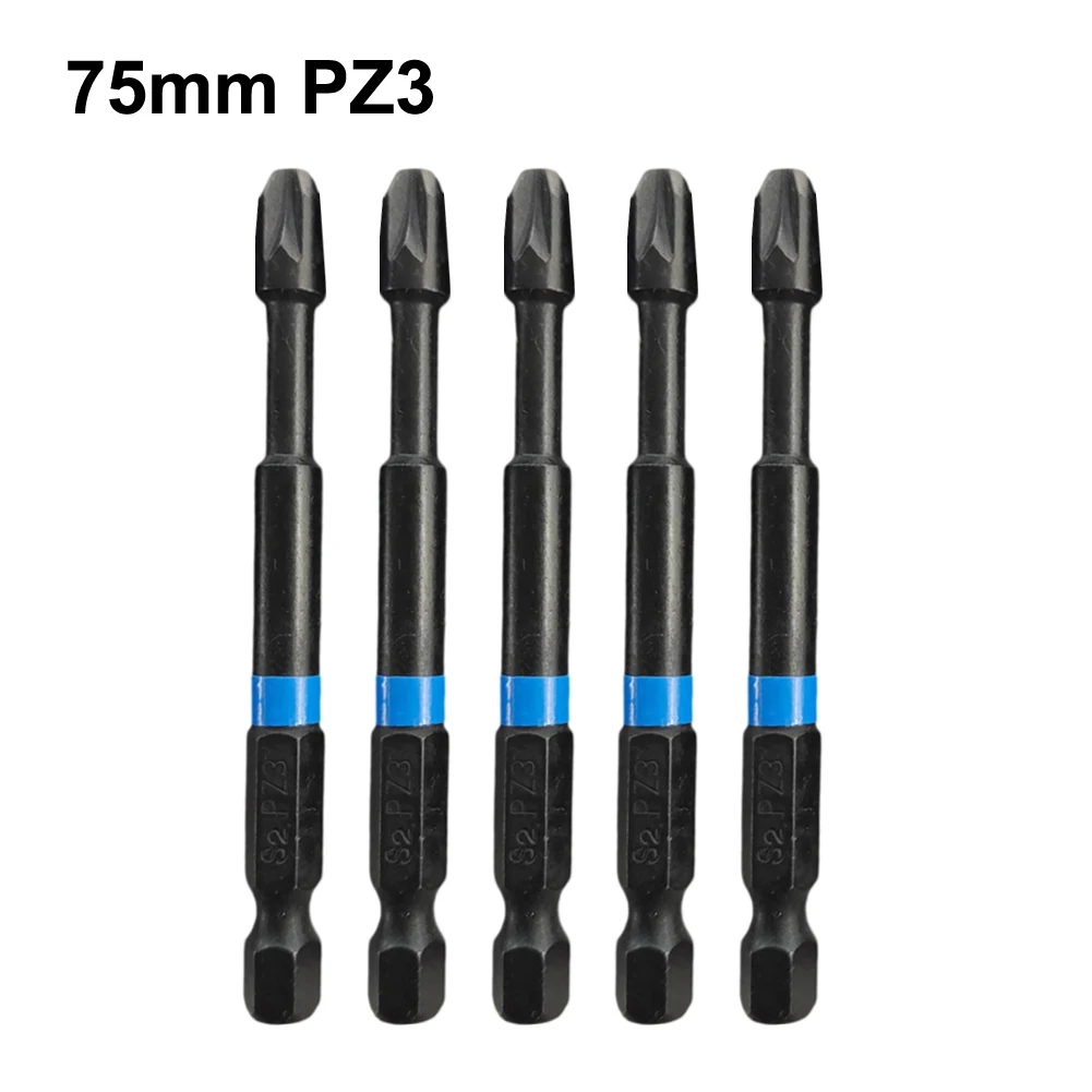 5 шт. для PZ1 PZ2 PZ3 биты 75 мм набора Pozidriv 1/4 дюйма шестигранный хвостовик магнитная